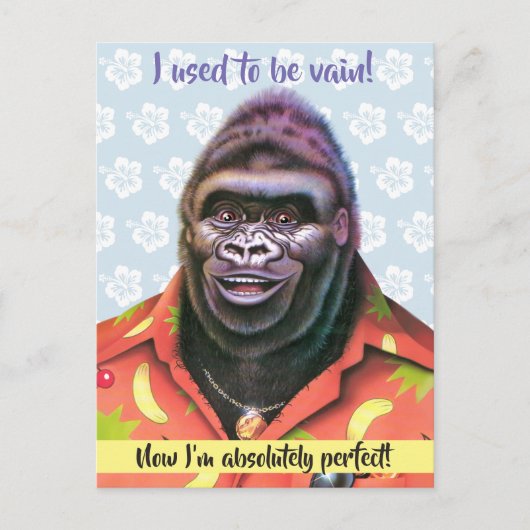 Ansichtkaart ontwerp van ijdele gorilla. briefkaart (Voorkant)