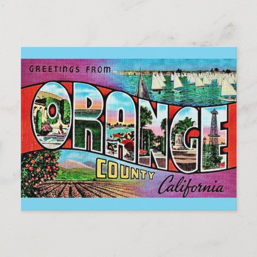 Ansichtkaart Orange County CA Briefkaart (Voorkant)