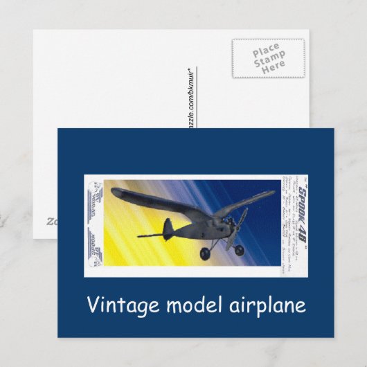 Ansichtkaart - Oud modelvliegtuig - Spook Briefkaart (Voorkant / Achterkant)