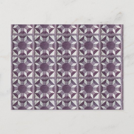 Ansichtkaart - Paars Quiltpatroon Briefkaart (Voorkant)