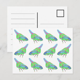 Ansichtkaart (patroon wit) - Eikensprinkhaan Briefkaart