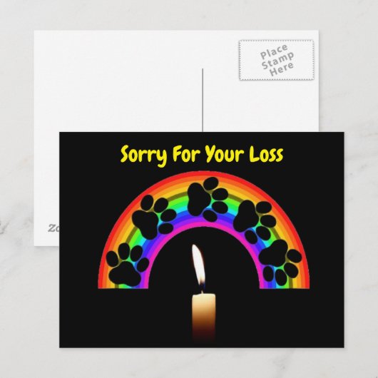 Ansichtkaart  Pootjes Op Regenboog Met Kaars Sterk Briefkaart (Voorkant / Achterkant)