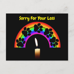 Ansichtkaart  Pootjes Op Regenboog Met Kaars Sterk Briefkaart
