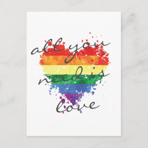 Ansichtkaart - Regenboog Hart- alles wat je nodig Briefkaart