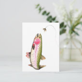 Ansichtkaart Regenboogforel Fly Fishing Briefkaart (Staand voorkant)