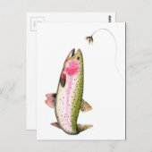 Ansichtkaart Regenboogforel Fly Fishing Briefkaart (Voorkant / Achterkant)