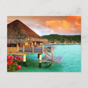 Ansichtkaart - Romantische Resorts Tahiti Bora Bor Briefkaart