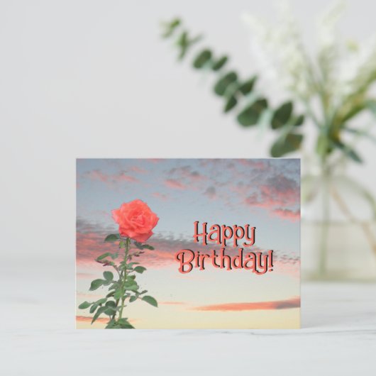 Ansichtkaart - Roos bij zonsondergang Briefkaart (Staand voorkant)