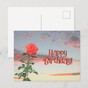 Ansichtkaart - Roos bij zonsondergang Briefkaart