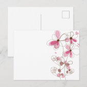 Ansichtkaart roze bloem briefkaart (Voorkant / Achterkant)