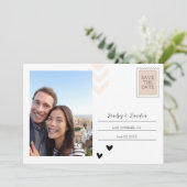 Ansichtkaart Save The Date Uitnodiging - Minimalis (Staand voorkant)