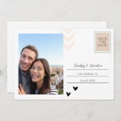 Ansichtkaart Save The Date Uitnodiging - Minimalis (Voorkant / Achterkant)