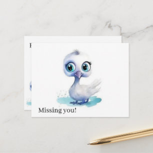 Ansichtkaart Schattelijke Witte Eend Verliefd op j Briefkaart