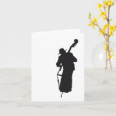 ansichtkaart silhouet double bass player kaart (Gele Bloem)