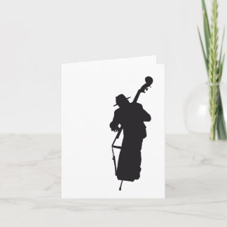ansichtkaart silhouet double bass player kaart