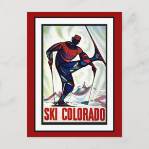 Ansichtkaart Ski Colorado Groeten Vintage Briefkaart