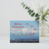 Ansichtkaart – slee en kerstman boven Zuid-Califor Briefkaart (Staand voorkant)