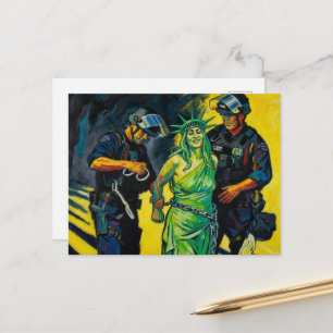 Ansichtkaart Statue of Liberty gearresteerd Briefkaart