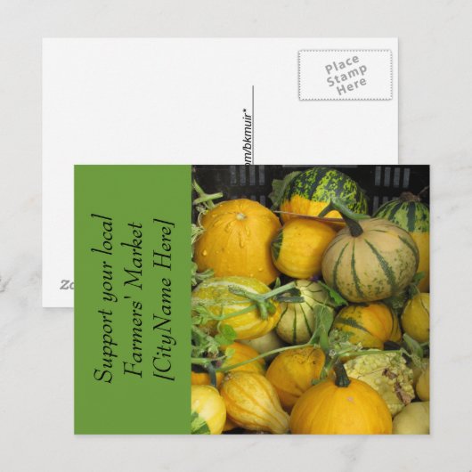 Ansichtkaart - Steun Boerenmarkt - Pompoen Briefkaart (Voorkant / Achterkant)