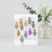 Ansichtkaart - Uilenfamilieboom Briefkaart (Staand voorkant)