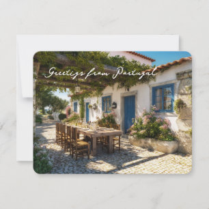 Ansichtkaart uit Portugal, terras Feestdagenkaart