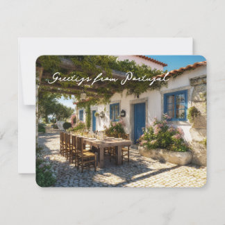 Ansichtkaart uit Portugal, terras Feestdagenkaart