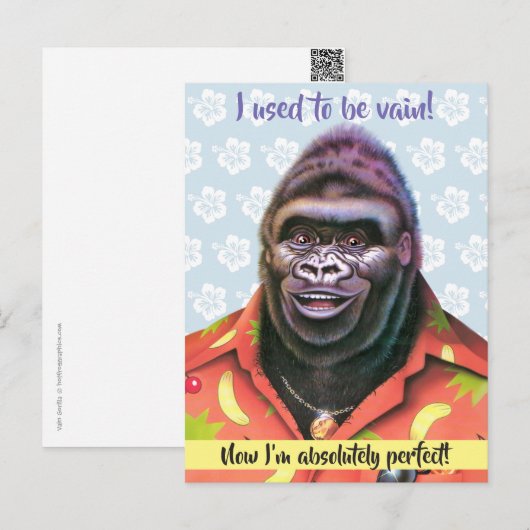 Ansichtkaart Vain Gorilla ontwerp. Briefkaart (Voorkant / Achterkant)