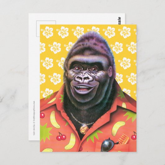 Ansichtkaart Vain Gorilla ontwerp. Briefkaart (Voorkant / Achterkant)