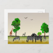 Ansichtkaart van Afrikaans wildreservaat Briefkaart (Voorkant / Achterkant)