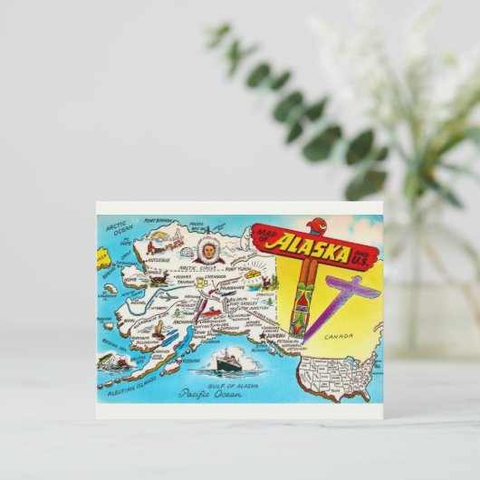 Ansichtkaart van Alaska & de VS Briefkaart (Staand voorkant)