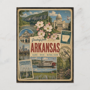 Ansichtkaart van Arkansas in authentieke vintage s Briefkaart