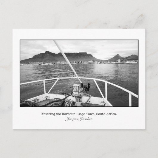 Ansichtkaart van boot die Table Bay binnenkomt Briefkaart (Voorkant)