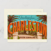 Ansichtkaart van Charleston South Carolina Briefkaart (Voorkant / Achterkant)