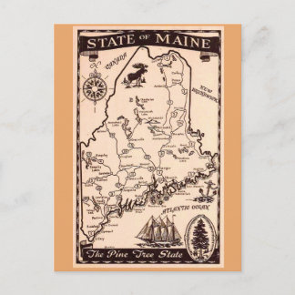 Ansichtkaart van de staat Maine Briefkaart