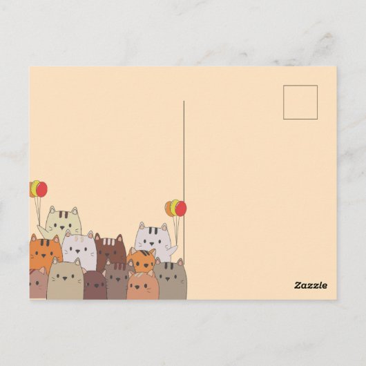 Ansichtkaart Verjaardagskaart met knuffelige kat Briefkaart (Achterkant)