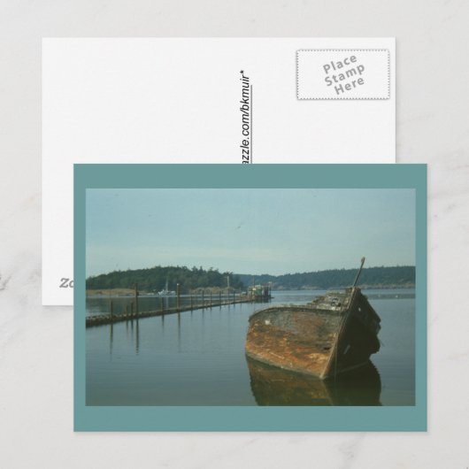 Ansichtkaart - Verlaten Boot Briefkaart (Voorkant / Achterkant)