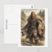 Ansichtkaart. Viking krijger Briefkaart (Voorkant / Achterkant)