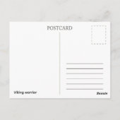 Ansichtkaart. Viking krijger Briefkaart (Achterkant)