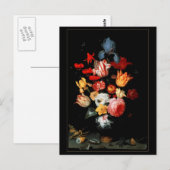 Ansichtkaart Vintage Kunst Stilleven Bloemen Insec Briefkaart (Voorkant / Achterkant)