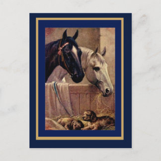 Ansichtkaart Vintage Paarden Honden Briefkaart