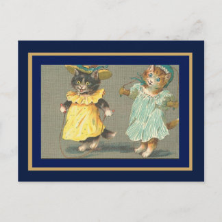 Ansichtkaart Vintage Springende Katten Briefkaart