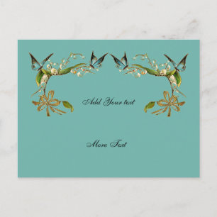 Ansichtkaart Vintage Vlinders Teal Briefkaart