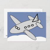 Ansichtkaart - Vliegtuig dat boven wolken vliegt Briefkaart (Voorkant / Achterkant)