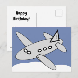 Ansichtkaart - Vliegtuig vliegend over wolken Briefkaart