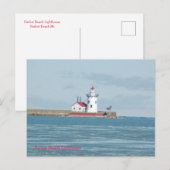 Ansichtkaart: Vuurtoren van Harbor Beach Briefkaart (Voorkant / Achterkant)