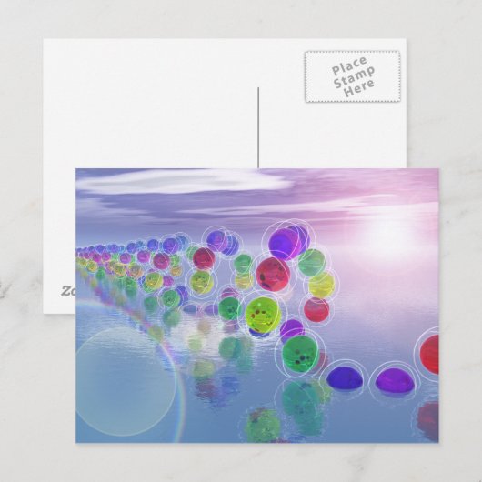 Ansichtkaart 'Zonnen in hun banen' Briefkaart (Voorkant / Achterkant)