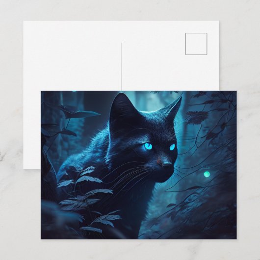 Ansichtkaarten Blauwe Kat Briefkaart (Voorkant / Achterkant)