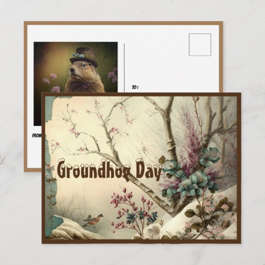 Ansichtkaarten Groundhog Day-herinneringen 2023 Briefkaart (Voorkant / Achterkant)