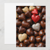 Ansichtkaarten met chocolade hartje kaart (Voorkant / Achterkant)