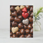 Ansichtkaarten met chocolade liefdeshart kaart (Staand voorkant)
